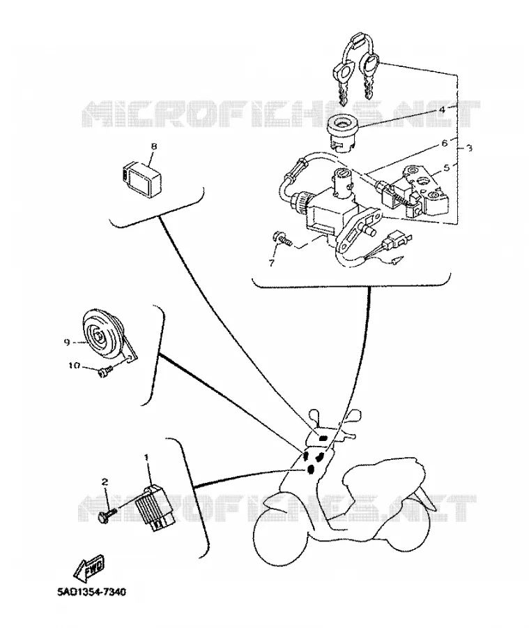 PARTIE ELECTRIQUE 1 Yamaha SCOOTER 50 2001 NEOS  YN50R NEO'S