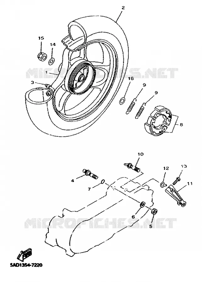 ROUE ARRIERE Yamaha SCOOTER 50 2001 NEOS  YN50R NEO'S 50