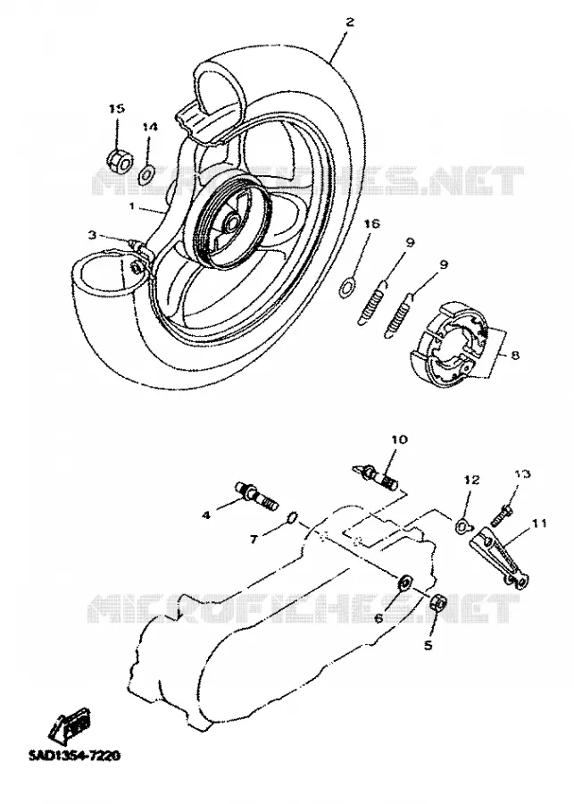 ROUE ARRIERE Yamaha SCOOTER 50 2001 NEOS  YN50R NEO'S 50