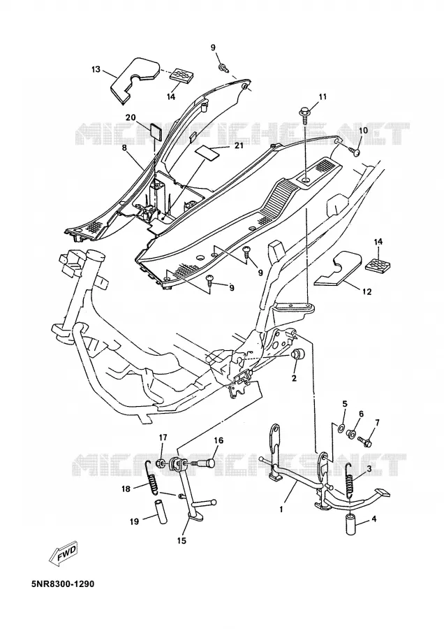 SUPPORT / REPOSE PIEDS Yamaha SCOOTER 125 2002 MAJESTY  YP125D