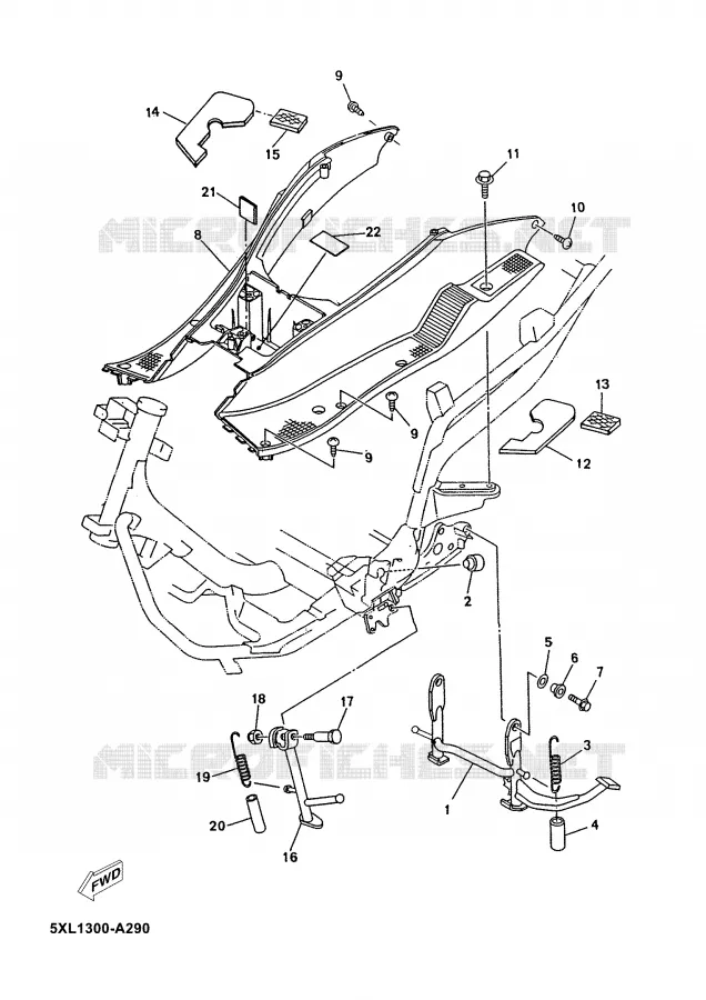 SUPPORT / REPOSE PIEDS Yamaha SCOOTER 125 2009 MAJESTY  YP125E