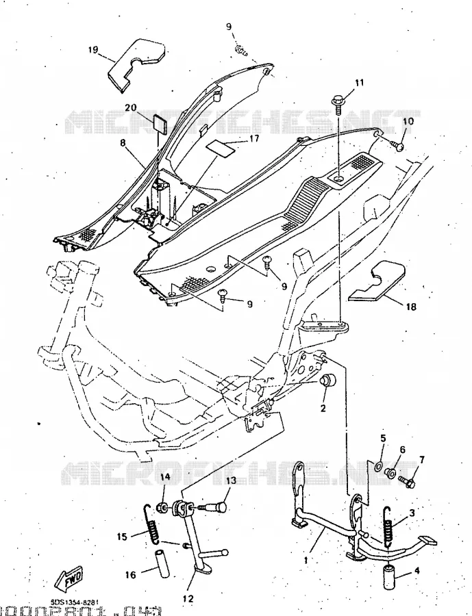 SUPPORT / REPOSE PIEDS Yamaha SCOOTER 125 1998 MAJESTY  YP125R