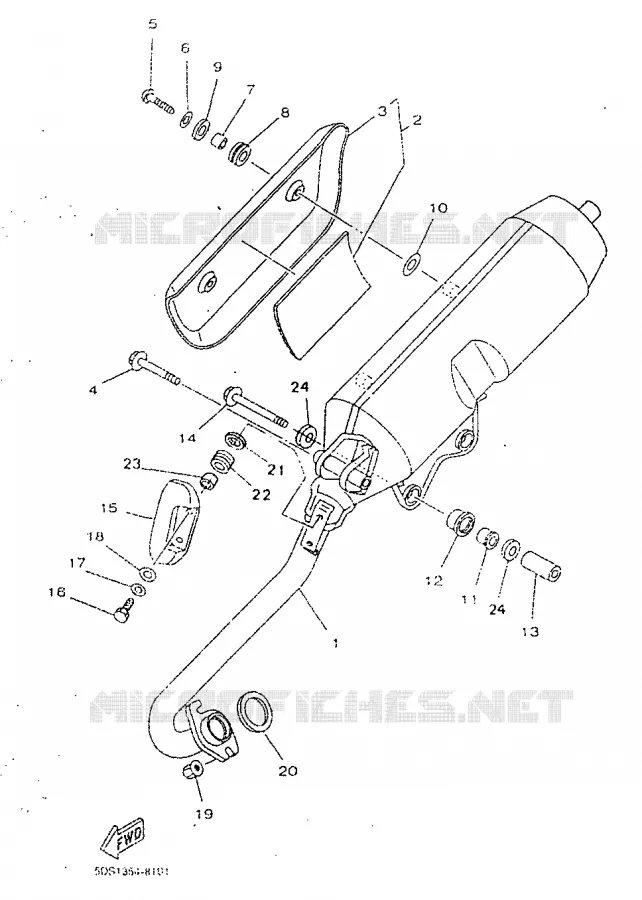 ECHAPPEMENT Yamaha SCOOTER 125 1998 MAJESTY  YP125R