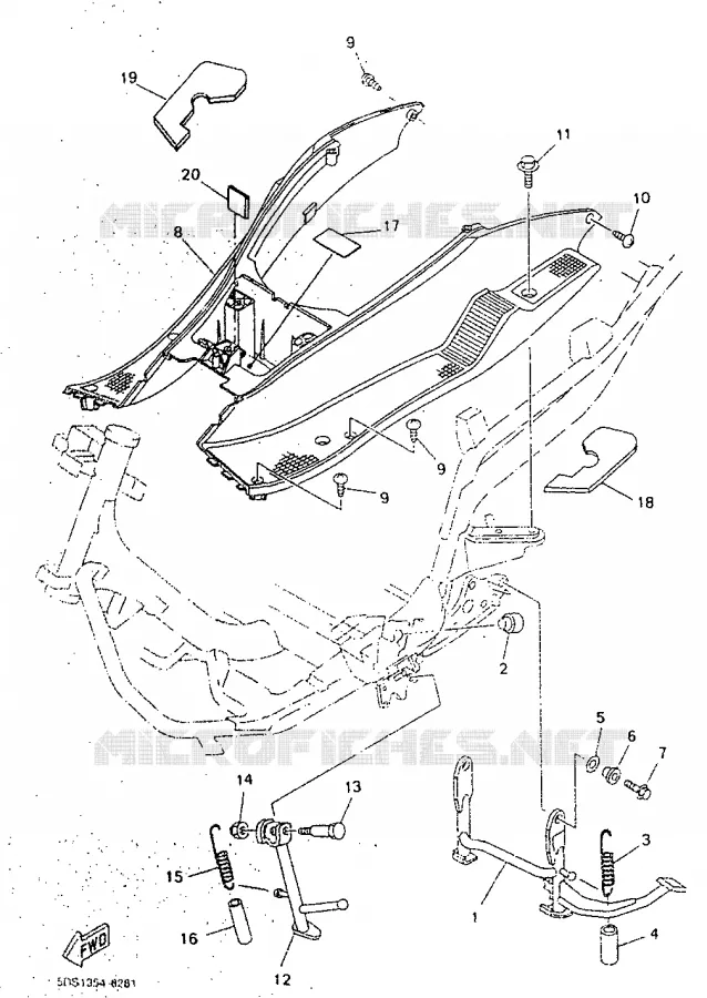 SUPPORT / REPOSE PIEDS Yamaha SCOOTER 125 1998 MAJESTY  YP125R