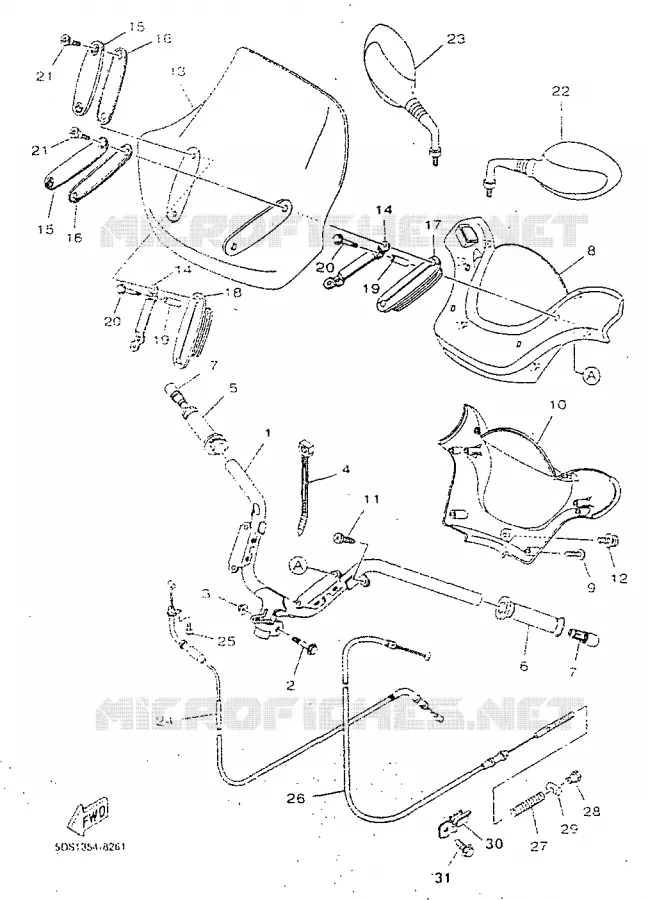 GUIDON ET CABLES Yamaha SCOOTER 125 1998 MAJESTY  YP125R