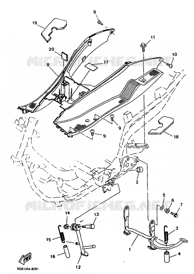 SUPPORT / REPOSE PIEDS Yamaha SCOOTER 125 1998 MAJESTY  YP125R