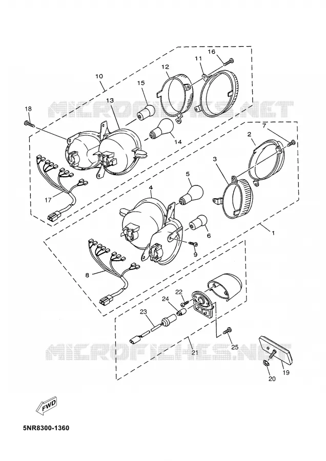 FEU ARRIERE Yamaha SCOOTER 150 2002 MAJESTY  YP150D