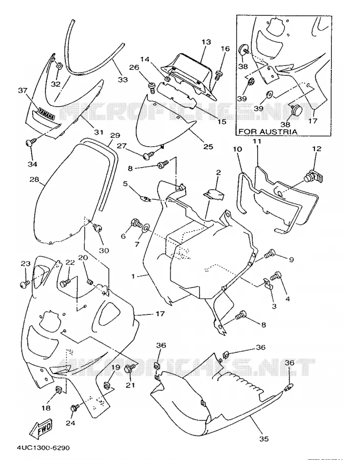 PROTEGE JAMBES Yamaha SCOOTER 250 1997 MAJESTY  YP250