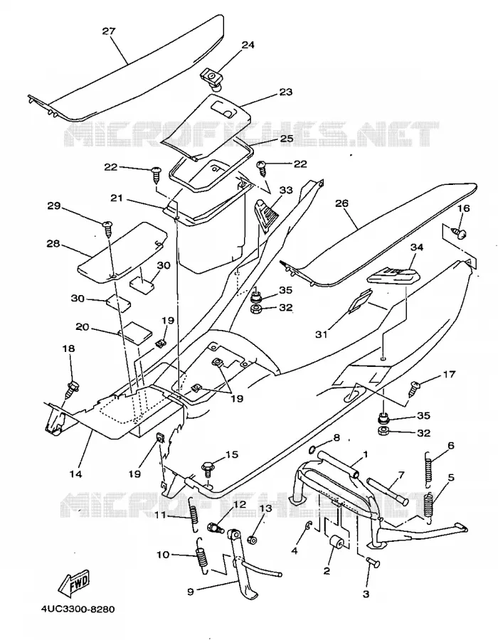 SUPPORT / REPOSE PIEDS Yamaha SCOOTER 250 1998 MAJESTY  YP250