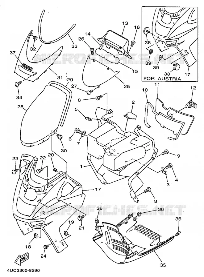 PROTEGE JAMBES Yamaha SCOOTER 250 1998 MAJESTY  YP250