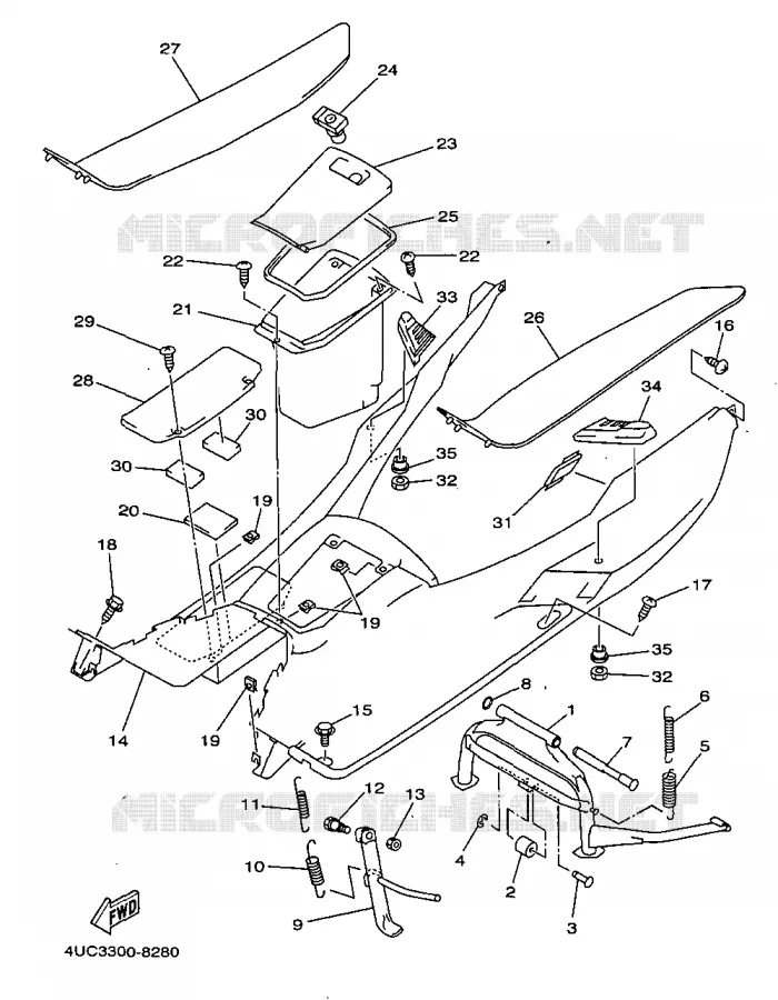 SUPPORT / REPOSE PIEDS Yamaha SCOOTER 250 1998 MAJESTY  YP250