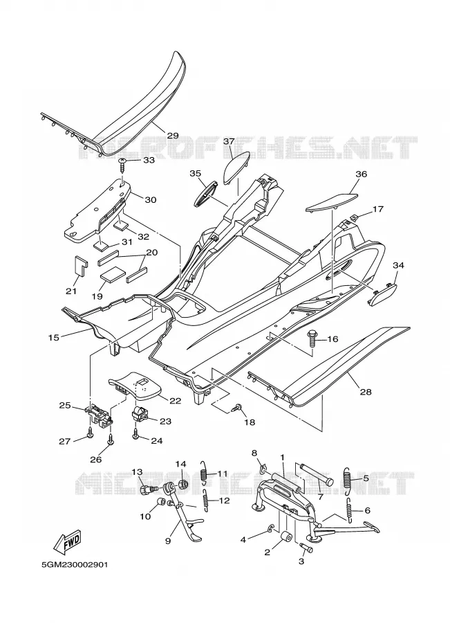 BEQUILLE / REPOSE PIEDS Yamaha SCOOTER 250 2000 MAJESTY  YP250