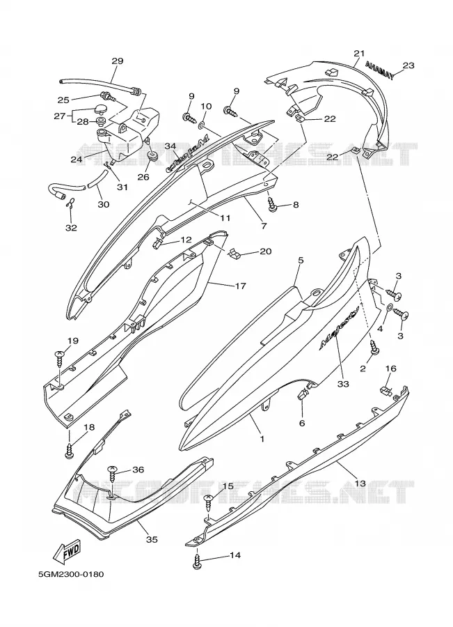 COUVERCLE LATERAL Yamaha SCOOTER 250 2001 MAJESTY  YP250
