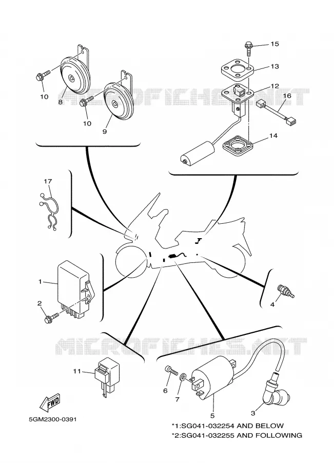 PARTIE ELECTRIQUE 2 Yamaha SCOOTER 250 2001 MAJESTY  YP250