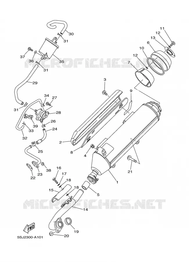 ECHAPPEMENT Yamaha SCOOTER 250 2003 MAJESTY  YP250