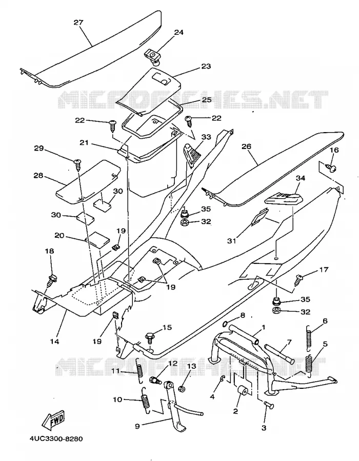 SUPPORT / REPOSE PIEDS Yamaha SCOOTER 250 1998 MAJESTY  YP250D