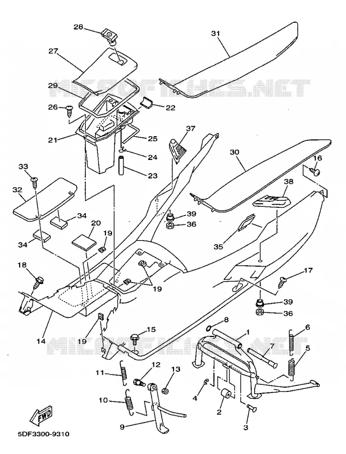 SUPPORT / REPOSE PIEDS Yamaha SCOOTER 250 1999 MAJESTY  YP250D