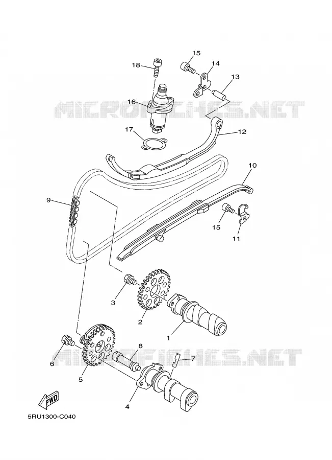 ARBRE A CAMES / CHAINE DE DISTRIBUTION Yamaha SCOOTER 400 2004 MAJESTY  YP400