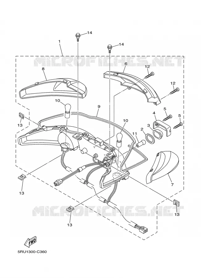 FEU ARRIERE Yamaha SCOOTER 400 2004 MAJESTY  YP400