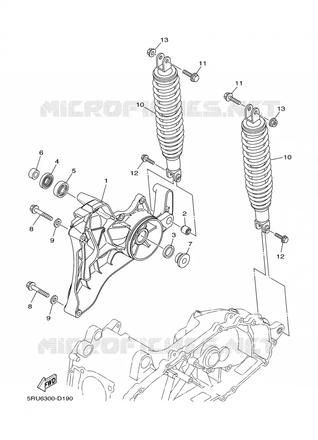BRAS OSCILLANT / AMORTISSEUR Yamaha SCOOTER 400 2005 MAJESTY  YP400