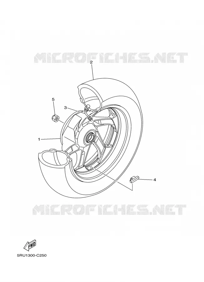 ROUE ARRIERE Yamaha SCOOTER 400 2007 MAJESTY  YP400