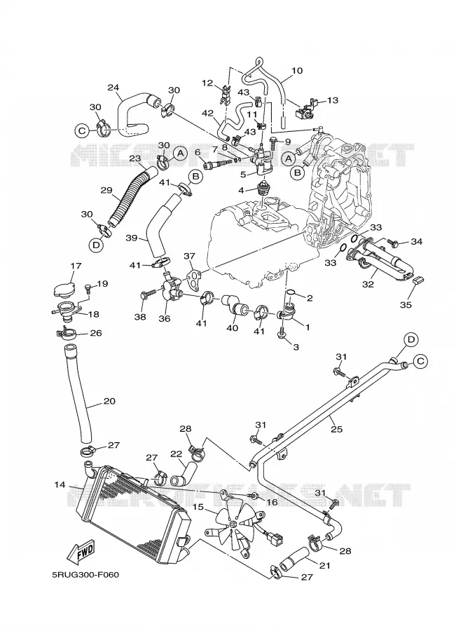 RADIATEUR / DURITES Yamaha SCOOTER 400 2007 MAJESTY ABS  YP400A