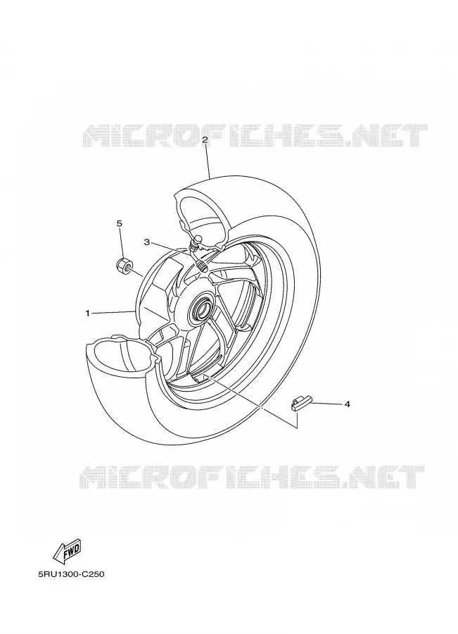ROUE ARRIERE Yamaha SCOOTER 400 2007 MAJESTY ABS  YP400A