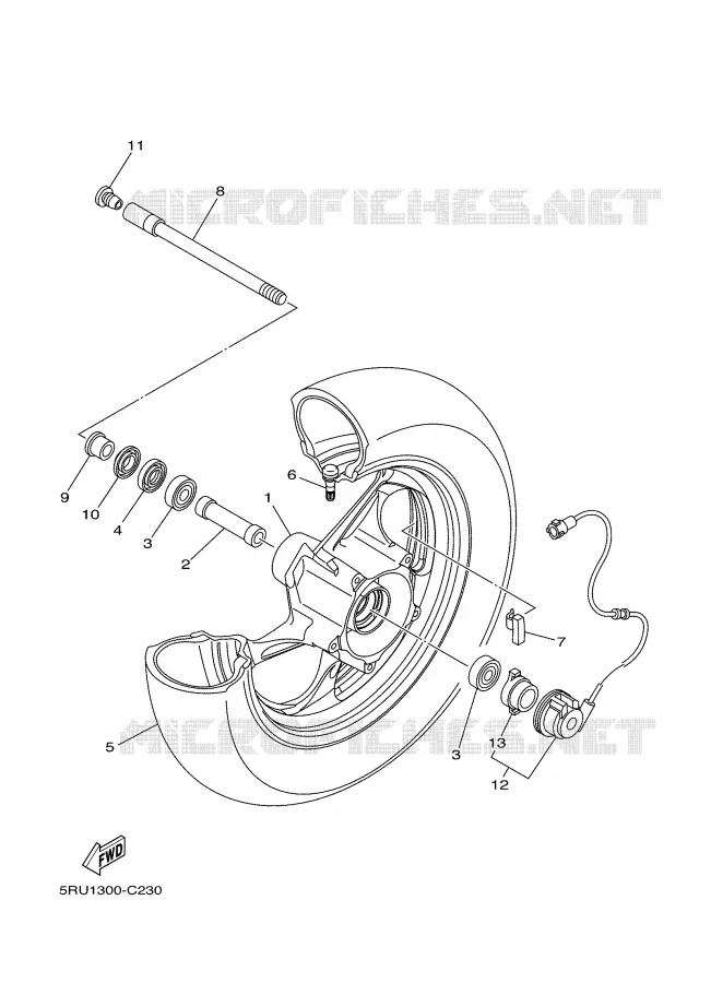 ROUE AVANT Yamaha SCOOTER 400 2004 MAJESTY  YP400S