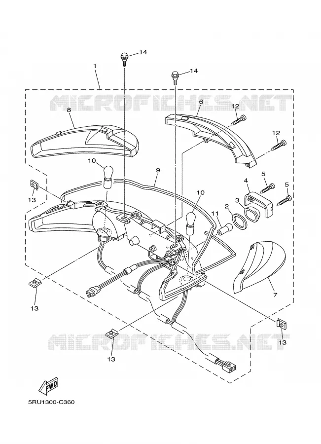 FEU ARRIERE Yamaha SCOOTER 400 2004 MAJESTY  YP400S