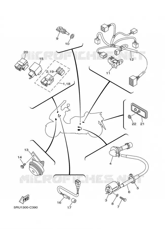 PARTIE ELECTRIQUE 2 Yamaha SCOOTER 400 2004 MAJESTY  YP400S