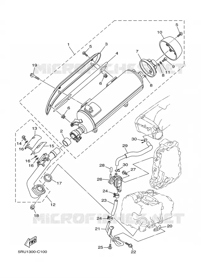 ECHAPPEMENT Yamaha SCOOTER 400 2006 MAJESTY  YP400V