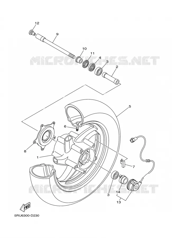ROUE AVANT Yamaha SCOOTER 400 2007 MAJESTY  YP400W