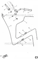 GUIDON ET CABLES pour Yamaha AEROX 1997