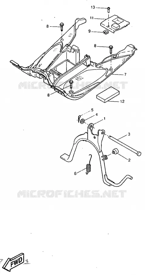 SUPPORT / REPOSE PIEDS Yamaha SCOOTER 50 1997 AEROX  YQ50