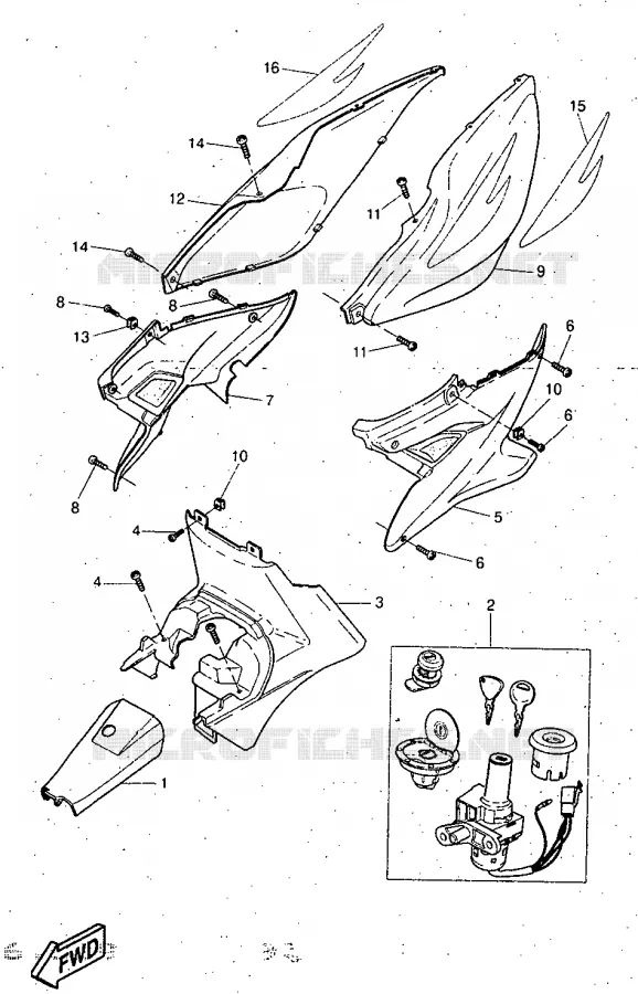 COUVERCLE LATERAL Yamaha SCOOTER 50 1997 AEROX  YQ50