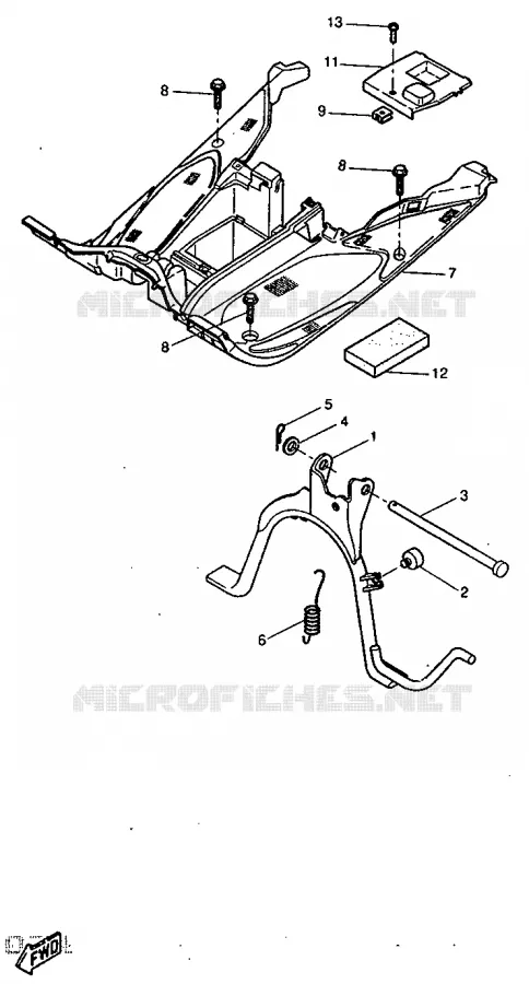 SUPPORT / REPOSE PIEDS Yamaha SCOOTER 50 1997 AEROX  YQ50