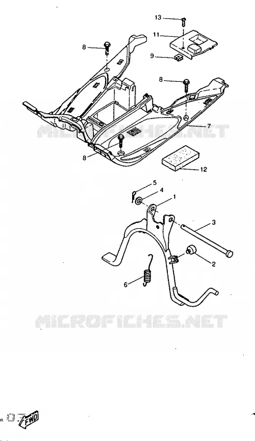 SUPPORT / REPOSE PIEDS Yamaha SCOOTER 50 1998 AEROX  YQ50