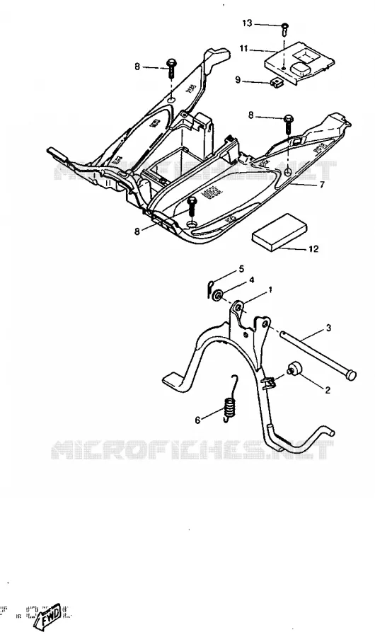 SUPPORT / REPOSE PIEDS Yamaha SCOOTER 50 1998 AEROX  YQ50