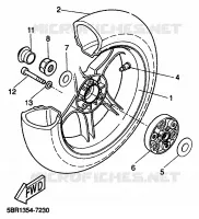 ROUE ARRIERE pour Yamaha AEROX 1999