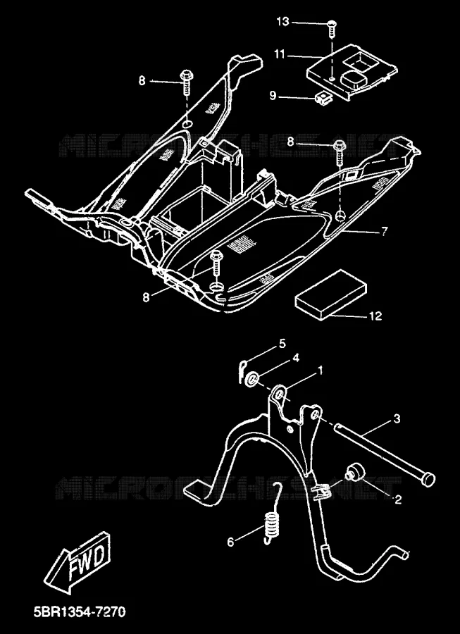 SUPPORT / REPOSE PIEDS Yamaha SCOOTER 50 2000 AEROX  YQ50