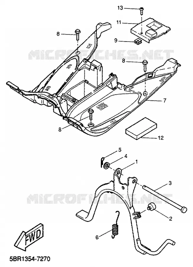 SUPPORT / REPOSE PIEDS Yamaha SCOOTER 50 2000 AEROX  YQ50