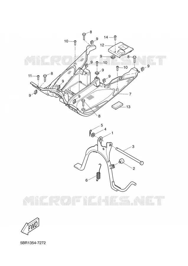 SUPPORT / REPOSE PIEDS Yamaha SCOOTER 50 2001 AEROX  YQ50