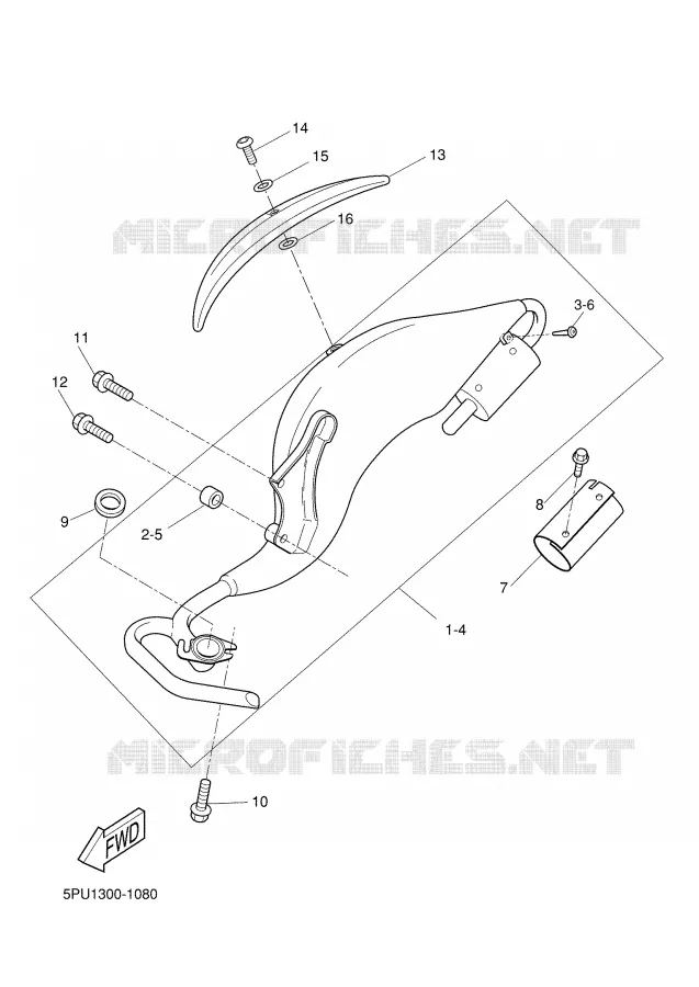 ECHAPPEMENT Yamaha SCOOTER 50 2002 AEROX  YQ50