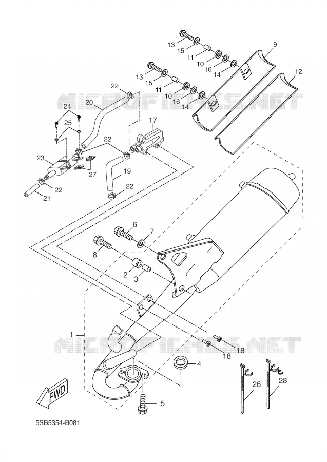 ECHAPPEMENT Yamaha SCOOTER 50 2006 AEROX  YQ50