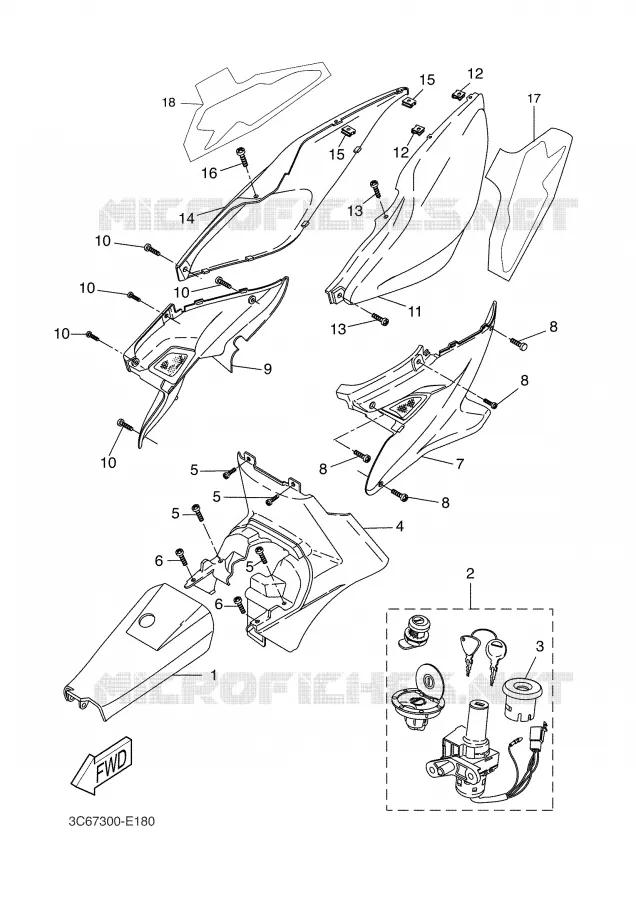 COUVERCLE LATERAL Yamaha SCOOTER 50 2006 AEROX  YQ50