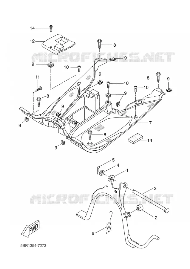 SUPPORT / REPOSE PIEDS Yamaha SCOOTER 50 2006 AEROX  YQ50