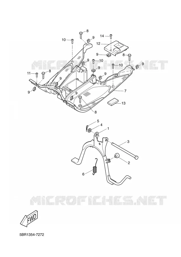SUPPORT / REPOSE PIEDS Yamaha SCOOTER 50 2001 NITRO  YQ50L