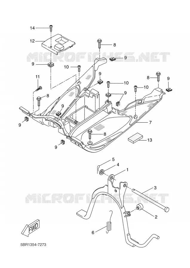 SUPPORT / REPOSE PIEDS Yamaha SCOOTER 50 2002 NITRO  YQ50L