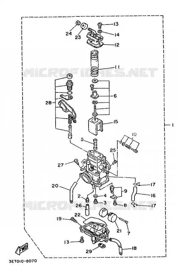 CARBURATEUR Yamaha MOTO 200 1988 DTR  DT200R