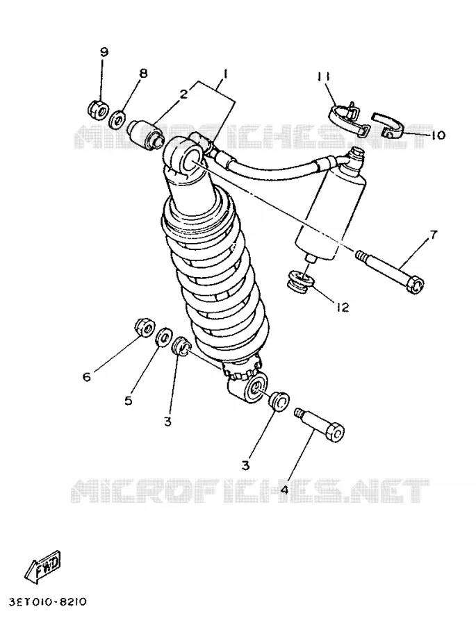 AMORTISSEUR ARRIERE Yamaha MOTO 200 1989 DTR  DT200R